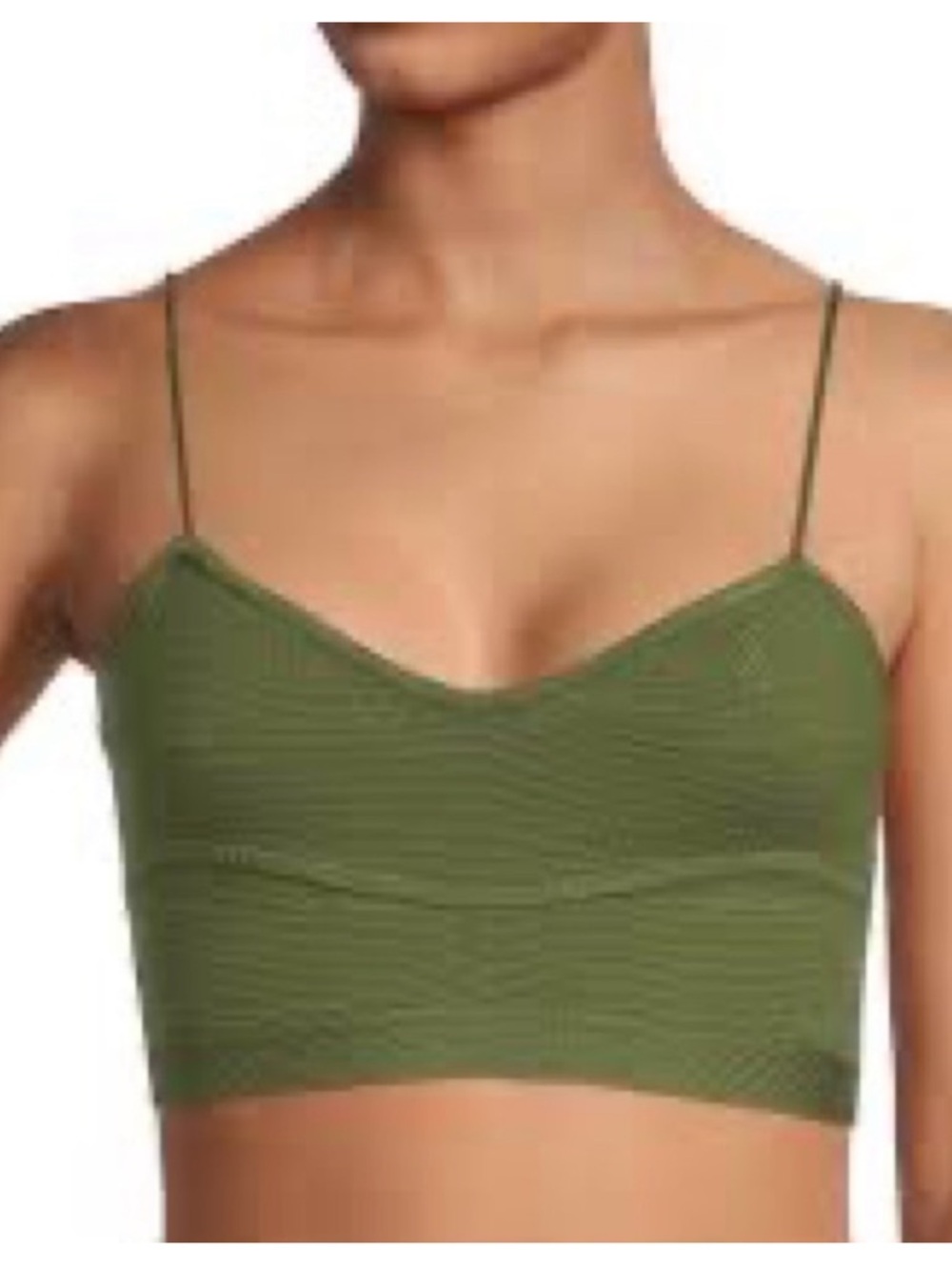 NWT Gianni Bini Kaylyn Black Stretch V‑Neck knit Bralette crop top size M-XL